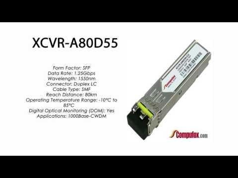 XCVR-A80D55  |  Ciena Compatible 1000Base-CWDM 80km 1550nm SFP
