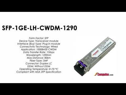 SFP-1GE-LH-CWDM-1290  |  Juniper Compatible 1000Base-CWDM SFP 1290nm 80km
