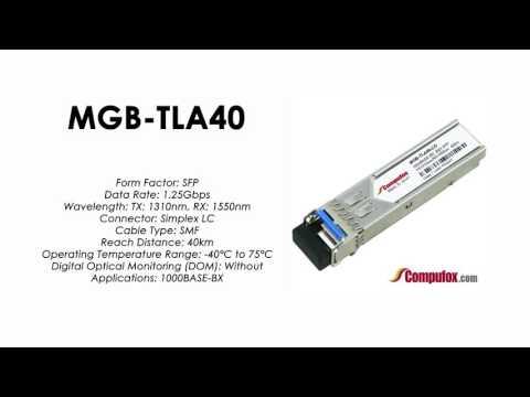 MGB-TLA40  |  Planet Compatible 1000BASE-BX Tx1310nm/Rx1550nm 40km SFP