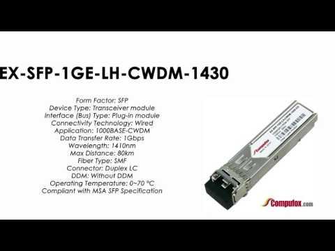 EX-SFP-1GE-LH-CWDM-1430  | Juniper Compatible 1000Base-CWDM SFP 1430nm 80km SMF