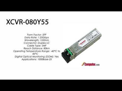 XCVR-080Y55  |  Ciena Compatible 1000Base-ZX 80km 1550nm SFP