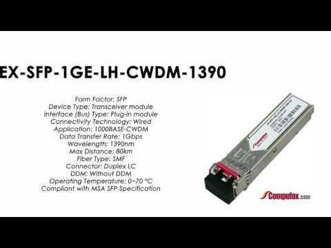 EX-SFP-1GE-LH-CWDM-1390  |  Juniper Compatible 1000Base-CWDM SFP 1390nm 80km SMF