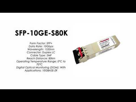 SFP-10GE-S80K  |  ZTE Compatible 10GBase-ZR SFP+ SMF 80km 1550nm