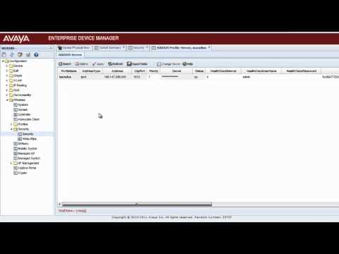 How To Display RADIUS Profile In Avaya WLAN 8100 Wireless Controller Using EDM