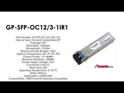 GP-SFP-OC12/3-1IR1 | Force10 Compatible IR-1 OC-3/OC-12 SFP 1310nm 15km SMF