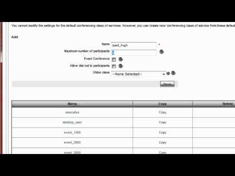 Create & Assign A Video Class Of Service For Avaya Aura Conferencing 7.x