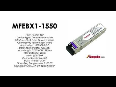 MFEBX1-1550  |  Linksys/Cisco Compatible 100Base-BX-D Tx1550nm/Rx1310nm 20km SFP