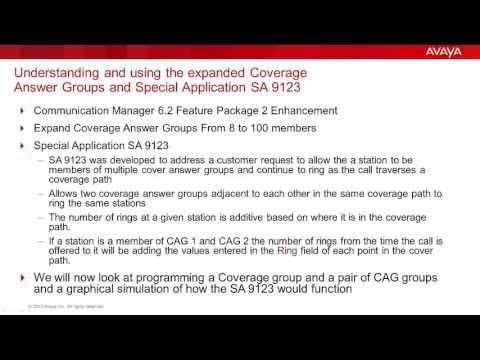 Understanding And Using Expanded Coverage Groups And Special Application 9123 In Avaya CM