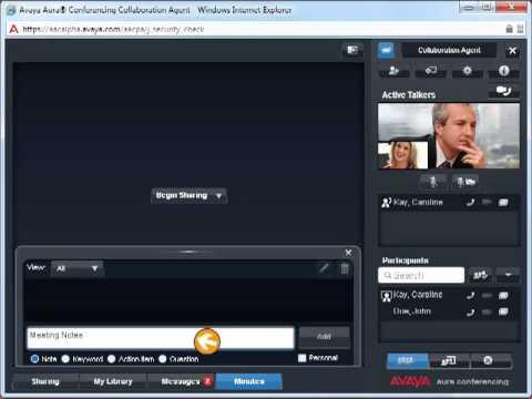 Avaya Aura Conferencing Collaboration Agent: Sending Messages & Adding Minutes
