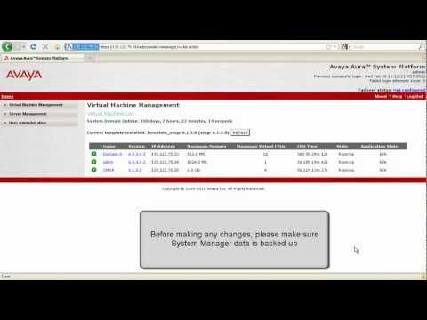 How To Change The IP Address Of Avaya Aura System Manager