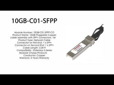 10GB-C01-SFPP  |  Enterasys Compatible SFP+ 10Gb DAC Cable 1m