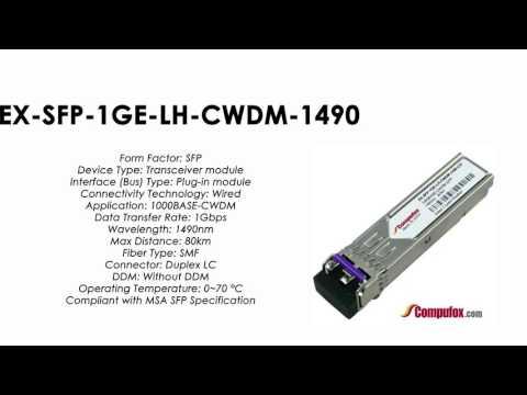 EX-SFP-1GE-LH-CWDM-1490  | Juniper Compatible 1000Base-CWDM SFP 1490nm 80km SMF