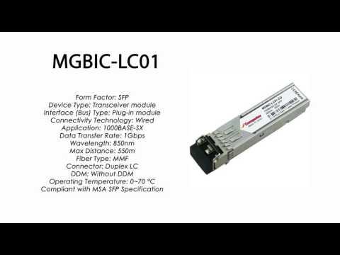 MGBIC-LC01  |  Enterasys Compatible 1000BASE-SX SFP 850nm 550m MMF