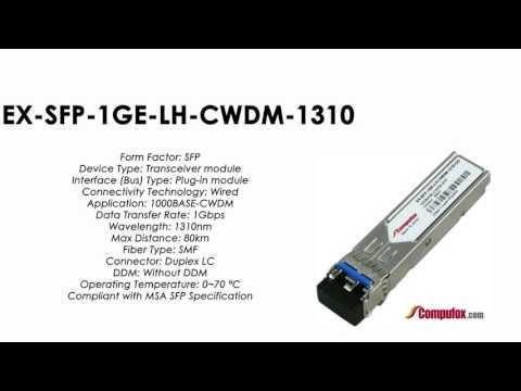 EX-SFP-1GE-LH-CWDM-1310  |  Juniper Compatible 1000Base-CWDM SFP 1310nm 80km SMF