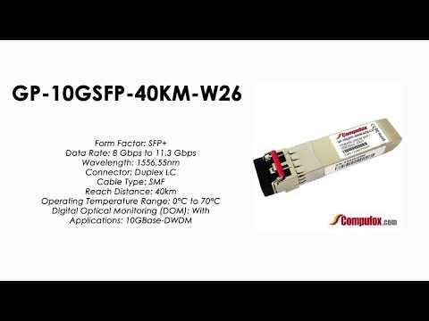 GP-10GSFP-40KM-W26  |  Force10 Compatible 10GBase-DWDM SFP+ 1556.55nm 40km SMF