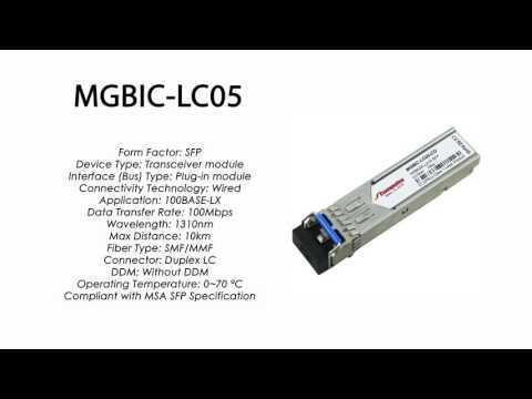 MGBIC-LC05 | Enterasys Compatible 100BASE-LX SFP 1310nm 10km SMF