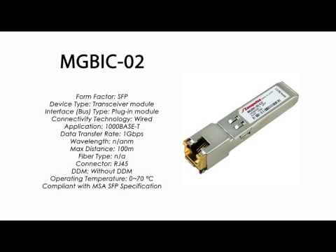 MGBIC-02  |  Enterasys Compatible 1000BASE-T SFP 100m RJ45