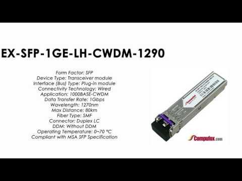 EX-SFP-1GE-LH-CWDM-1290  |  Juniper Compatible 1000Base-CWDM SFP 1290nm 80km SMF