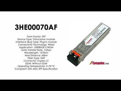 3HE00070AF  |  Alcatel Compatible 1000Base-CWDM 1570nm 60km SFP