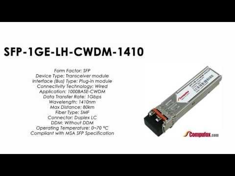 SFP-1GE-LH-CWDM-1410  |  Juniper Compatible 1000Base-CWDM SFP 1410nm 80km