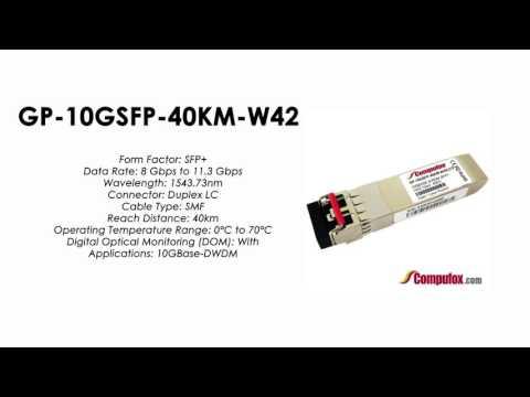 GP-10GSFP-40KM-W42  |  Force10 Compatible 10GBase-DWDM SFP+ 1543.73nm 40km SMF