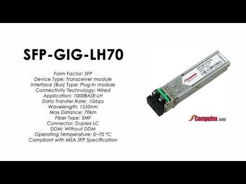 SFP-GIG-LH70  |  Alcatel Compatible 1000BaseLH 1550nm 70km SFP