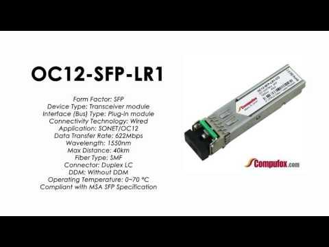 OC12-SFP-LR1  |  Alcatel Compatible ATM-622Mbps/OC12 1550nm 40km SFP