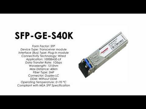 SFP-GE-S40K  |  ZTE Compatible 1000Base-LX SFP SMF 40km 1310nm