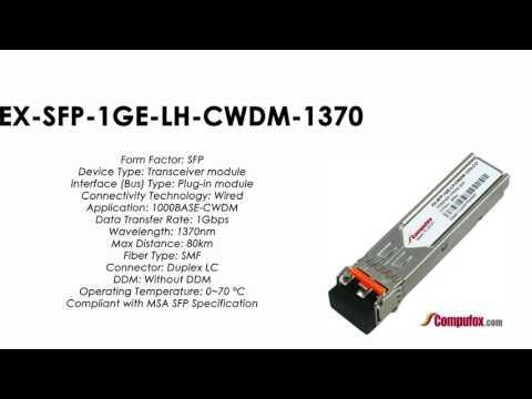 EX-SFP-1GE-LH-CWDM-1370  | Juniper Compatible 1000Base-CWDM SFP 1370nm 80km SMF