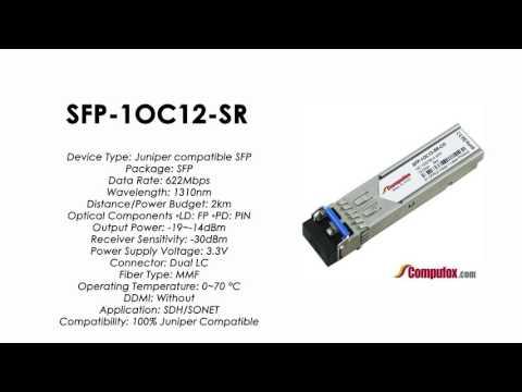 SFP-1OC12-SR  |  Juniper Compatible OC-12 SFP 1310nm 2km MMF