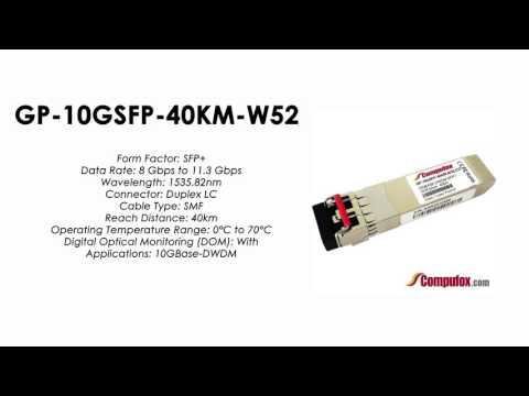 GP-10GSFP-40KM-W52  |  Force10 Compatible 10GBase-DWDM SFP+ 1535.82nm 40km SMF