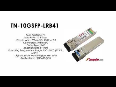 TN-10GSFP-LRB41  |  Transition Compatible 10GBASE-BX BIDI SFP+, 1270nmTx/1330nmRx SMF 40km