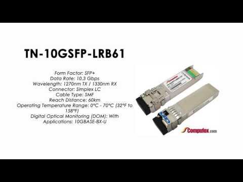 TN-10GSFP-LRB61  |  Transition Compatible 10GBASE-BX BIDI SFP+, 1270nmTx/1330nmRx SMF 60km