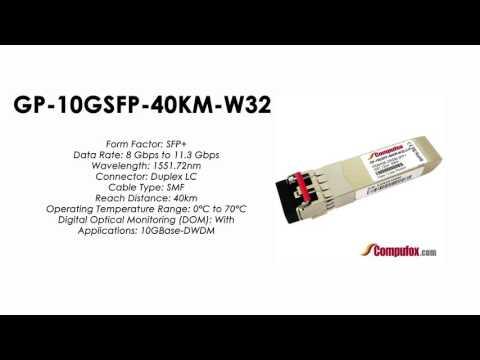 GP-10GSFP-40KM-W32  |  Force10 Compatible 10GBase-DWDM SFP+ 1551.72nm 40km SMF