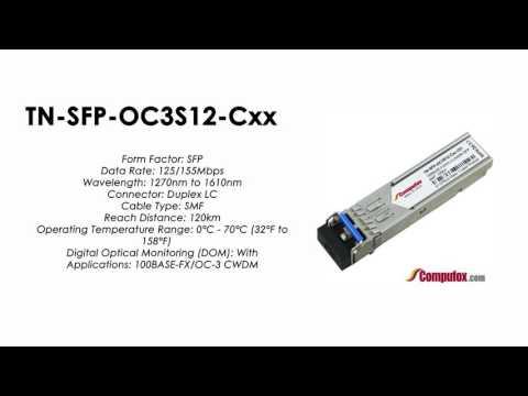 TN-SFP-OC3S12-Cxx  | Transition Compatible 100BASE-FX/OC-3 BIDI SFP 1310nmTx/1550nmRx 2km