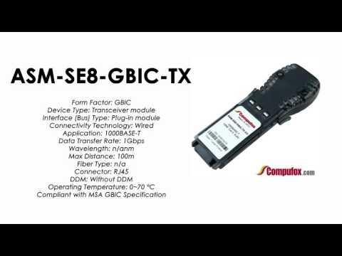 ASM-SE8-GBIC-TX  |  Redback Compatible 1000BASE-T RJ45 100m GBIC