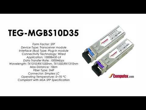TEG-MGBS10D35  |  TRENDnet Compatible Pair 1000Base-BX 1310/1550 10km SFP