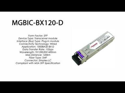 MGBIC-BX120-D  |  Enterasys Compatible 1000BASE-BXD SFP 1590nmTx/1490nmRx 120km