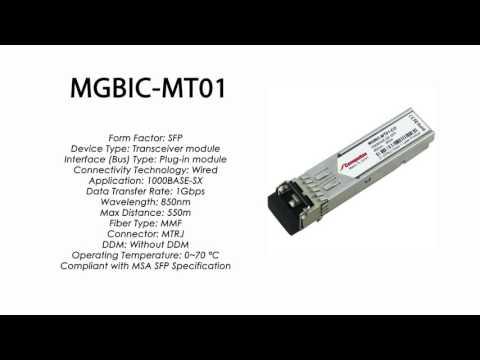 MGBIC-MT01  |  Enterasys Compatible 1000BASE-SX SFP 850nm 550m MMF