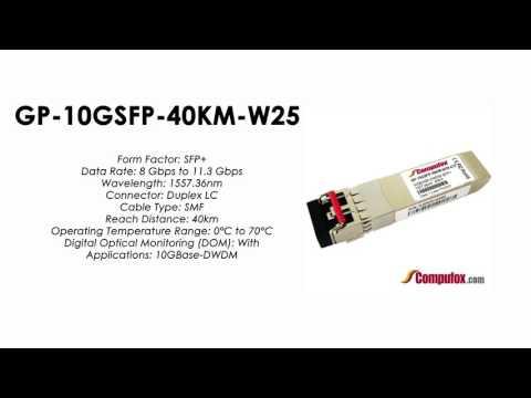 GP-10GSFP-40KM-W25  |  Force10 Compatible 10GBase-DWDM SFP+ 1557.36nm 40km SMF