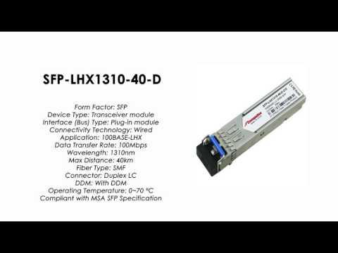 SFP-LHX1310-40-D | ZyXEL Compatible 100BASE-LHX SFP SMF 1310nm 40km DDMI