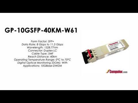 GP-10GSFP-40KM-W61  |  Force10 Compatible 10GBase-DWDM SFP+ 1528.77nm 40km SMF
