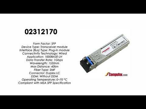 02312170  |  Huawei Compatible SFP 1000BASE-LX, 1310nm, SMF, 40km