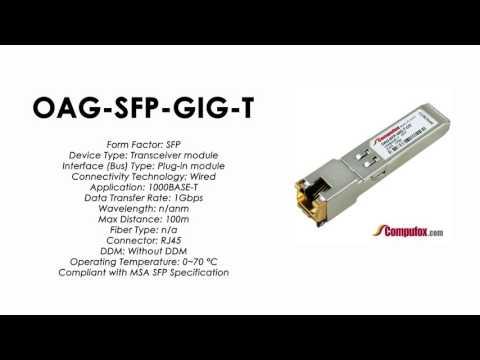 OAG-SFP-GIG-T  |  Alcatel Compatible 1000Base-T RJ45 100m SFP