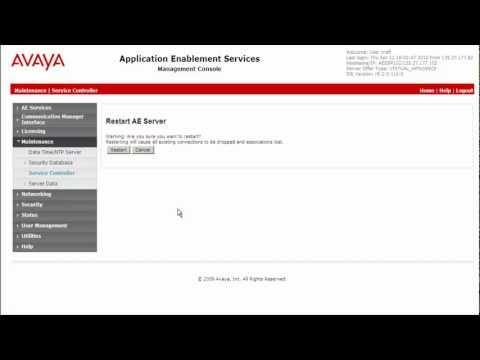 How To Restart Services On Avaya Application Enablement Services