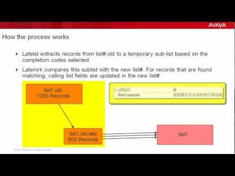 How To Use Latelist - Latemrk Feature In Avaya Proactive Contact