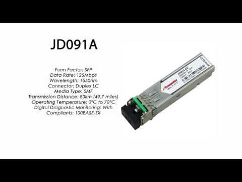 JD091A  |  HP Compatible 100Base-ZX SFP 1550nm 80km