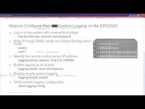 How To Configure Remote System Logging On The Avaya ERS2500