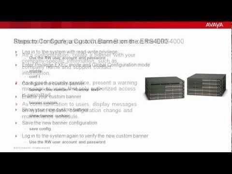 How To Configure A Custom Banner On The Avaya ERS4000