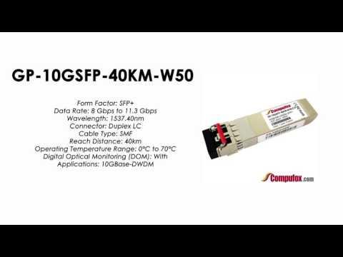 GP-10GSFP-40KM-W50  |  Force10 Compatible 10GBase-DWDM SFP+ 1537.40nm 40km SMF